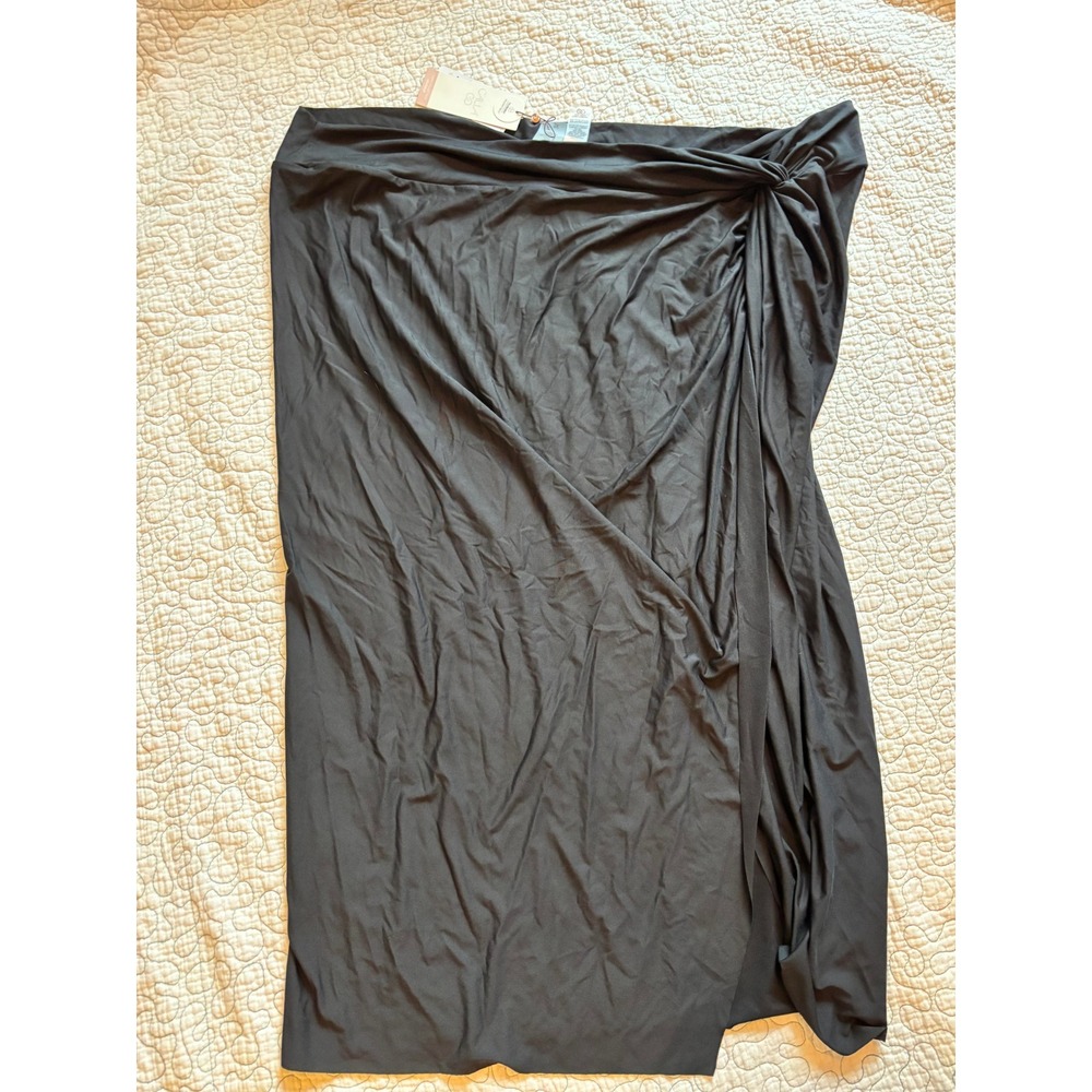 Calia Womens Black Side Knot Sarong Swim Coverup Wrap Skirt Size 3X